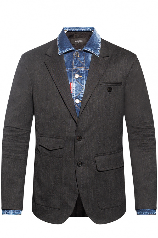 Dsquared2 Blazer with denim trim